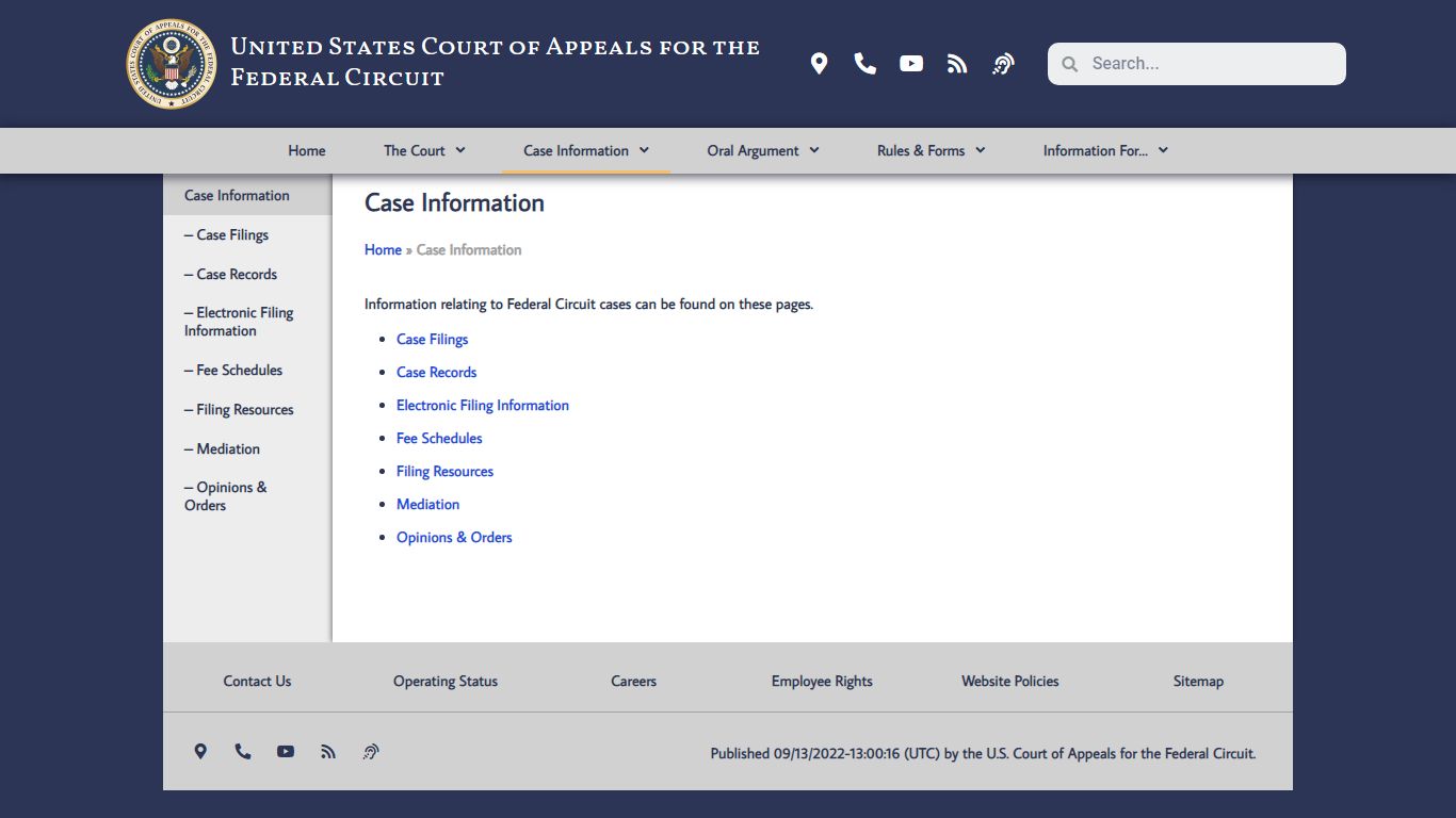 Case Information - U.S. Court of Appeals for the Federal Circuit